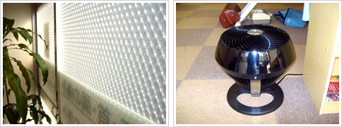 断熱シート、サーキュレーター写真